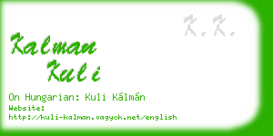 kalman kuli business card